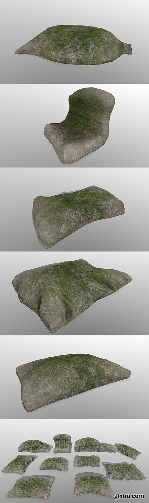 Cgtrader - sandbag Low-poly 3D model