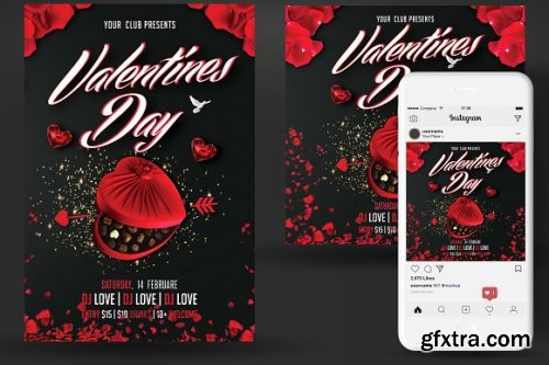 CreativeMarket - Valentines Day Party Flyer 3359020