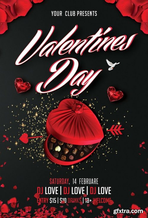 CreativeMarket - Valentines Day Party Flyer 3359020