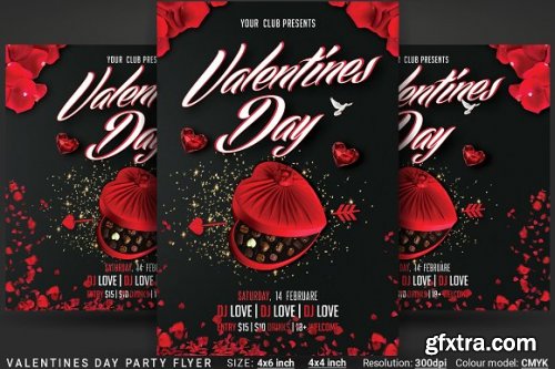 CreativeMarket - Valentines Day Party Flyer 3359020