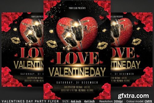 CreativeMarket - Valentines Day Party Flyer 3349483