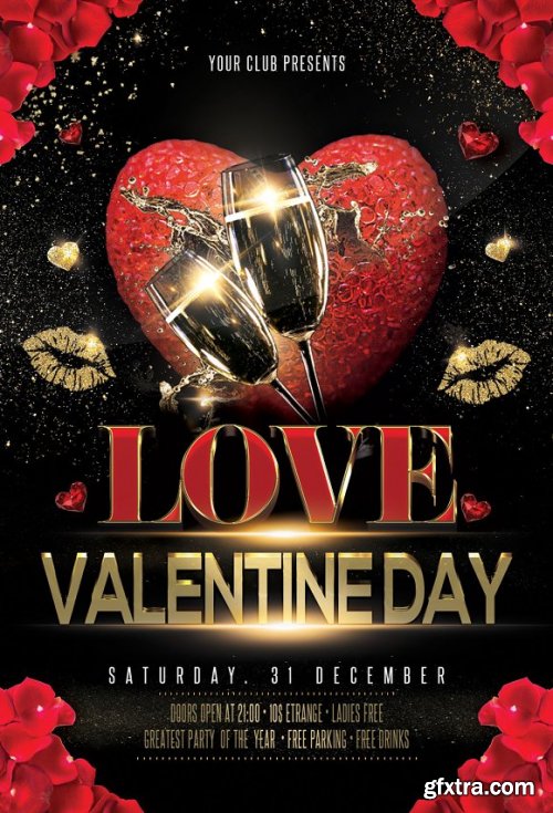 CreativeMarket - Valentines Day Party Flyer 3349483