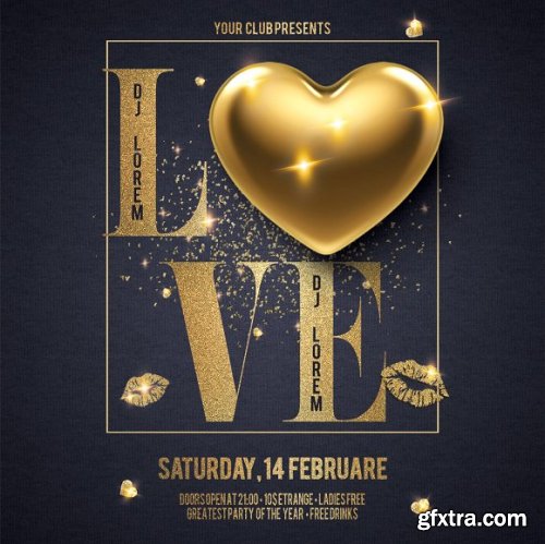 CreativeMarket - Valentines Day Party Flyer 3349679