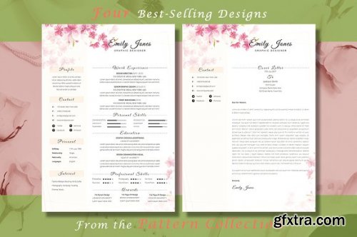 CreativeMarket - Resume CV Bundle Flower Collection 3336781