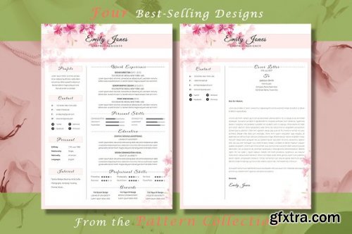 CreativeMarket - Resume CV Bundle Flower Collection 3336781