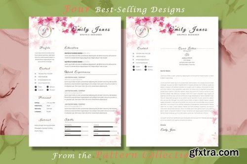 CreativeMarket - Resume CV Bundle Flower Collection 3336781