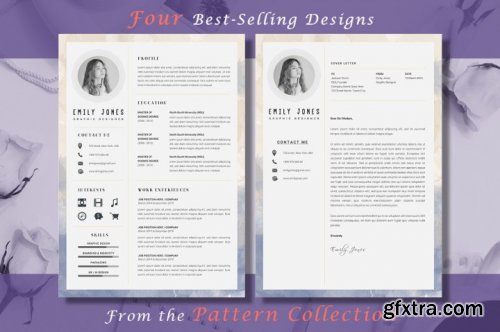 CreativeMarket - Resume CV Pattern Bundle 3335518