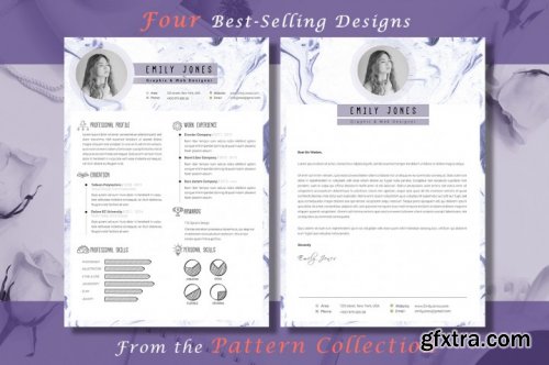 CreativeMarket - Resume CV Pattern Bundle 3335518