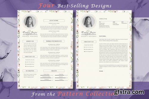 CreativeMarket - Resume CV Pattern Bundle 3335518