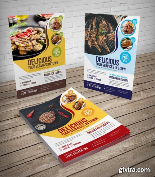 CreativeMarket - Food Restaurant Flyer Design v2 3369163