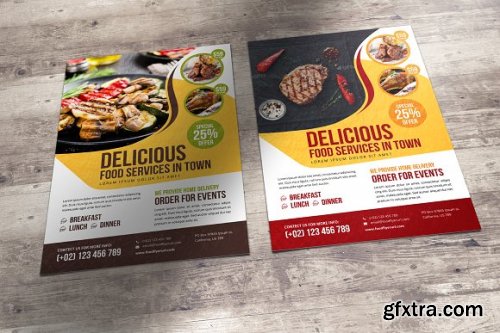 CreativeMarket - Food Restaurant Flyer Design v2 3369163