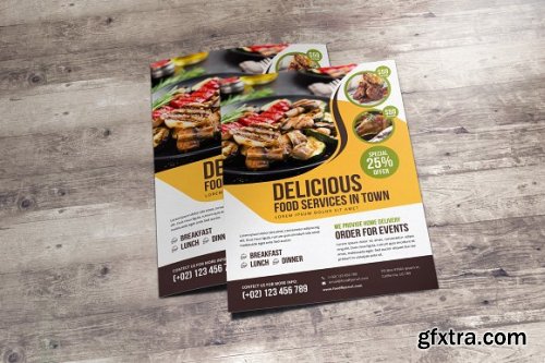 CreativeMarket - Food Restaurant Flyer Design v2 3369163