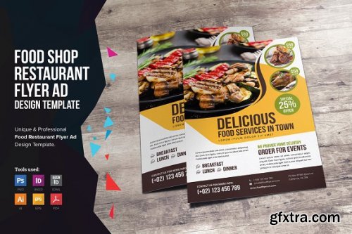 CreativeMarket - Food Restaurant Flyer Design v2 3369163