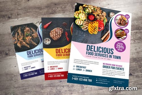 CreativeMarket - Food Restaurant Flyer Design v2 3369163