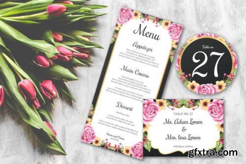 Wedding Invitation set flowers