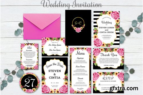 Wedding Invitation set flowers