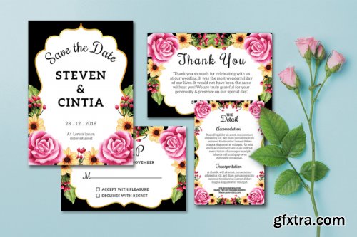 Wedding Invitation set flowers