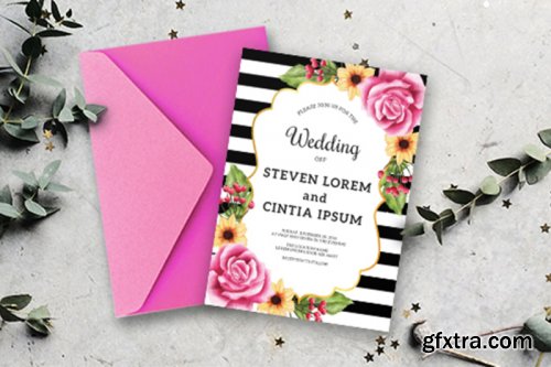 Wedding Invitation set flowers