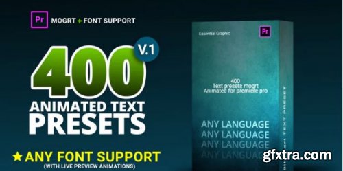 400 Text Preset For Premiere Pro - Any Fonts 167261