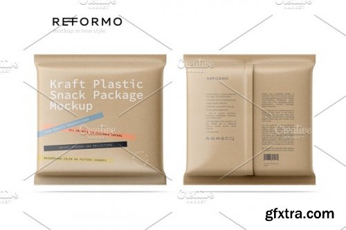 CreativeMarket - Kraft Snack Package Mockup 3250509