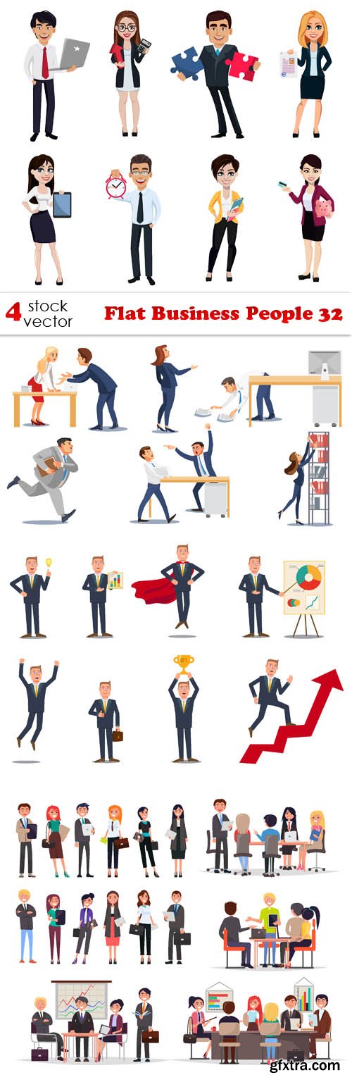 Vectors - Flat Business People 32