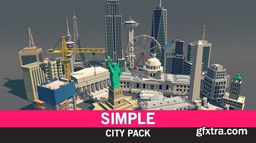 Simple  City - Cartoon Assets Low-poly 3D  model