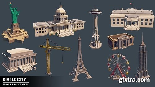 Simple  City - Cartoon Assets Low-poly 3D  model