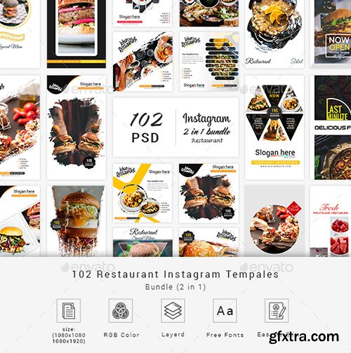 GraphicRiver - Restaurant Instagram Bundle Social Media 23152960