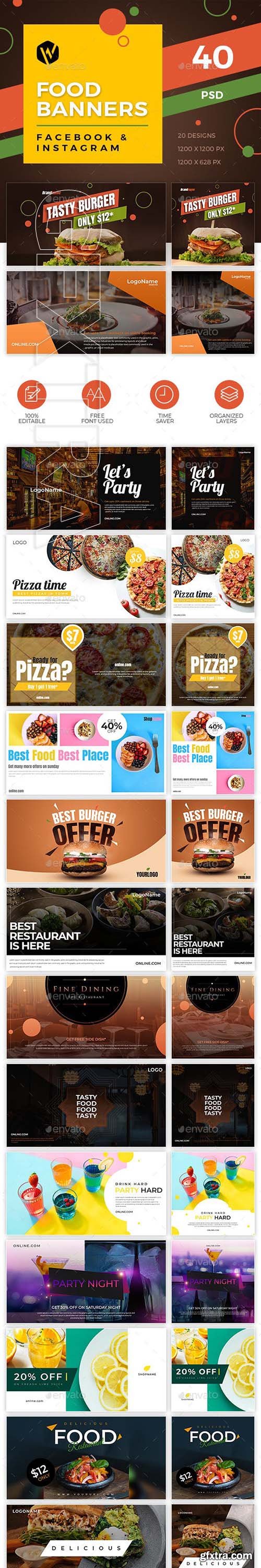 GraphicRiver - 40 Food Banners - Facebook & Instagram 23188414