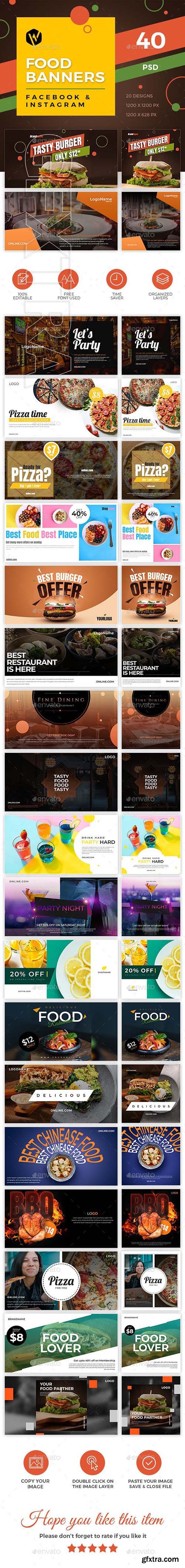 GraphicRiver - 40 Food Banners - Facebook & Instagram 23188414