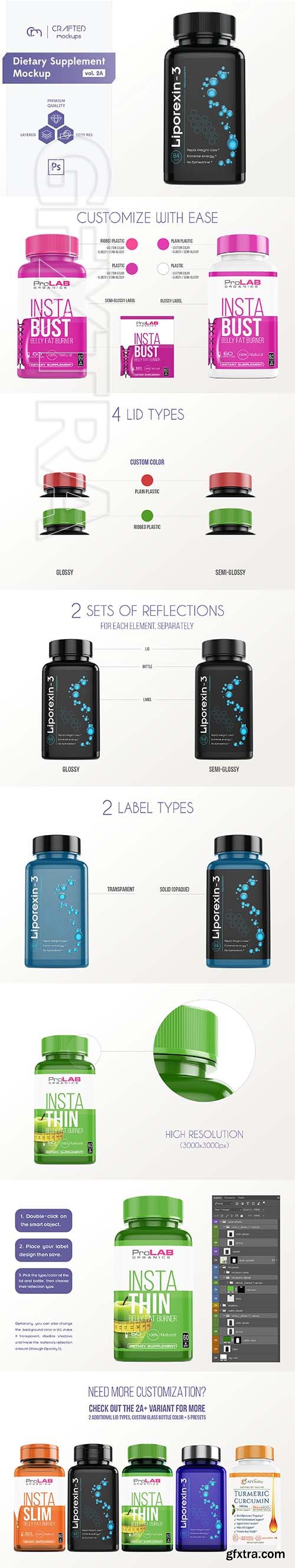 CreativeMarket - Dietary Supplement Mockup v 2A 3378716