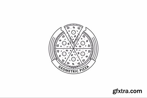 Geometric Pizza Logo