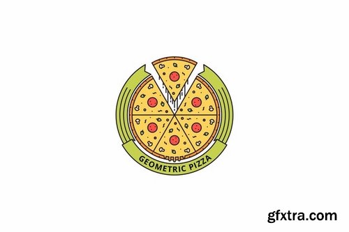 Geometric Pizza Logo