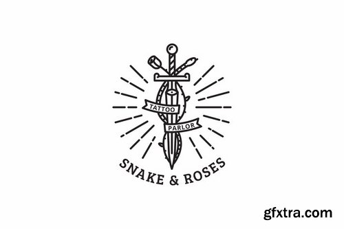 Snake & Roses Logo