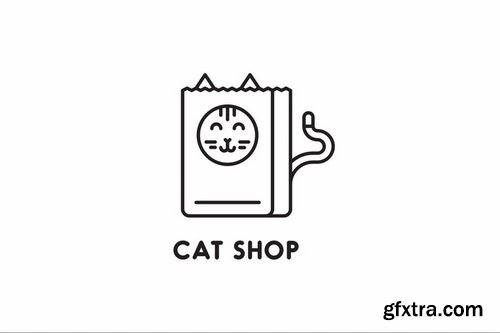 Pet Cat Shop Logo