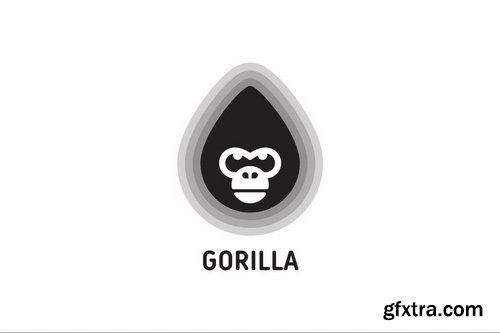 Fire Gorilla Head Logo