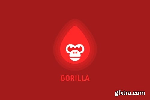 Fire Gorilla Head Logo