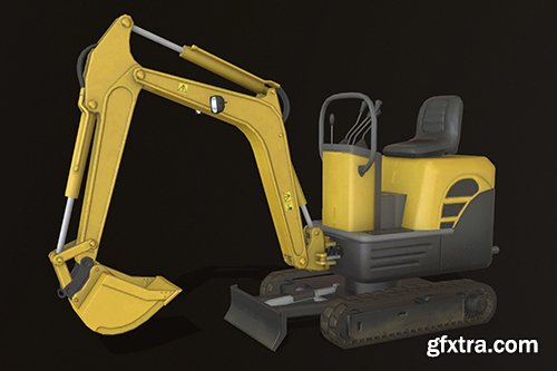 Cgtrader - Mini Excavator Low-poly 3D model