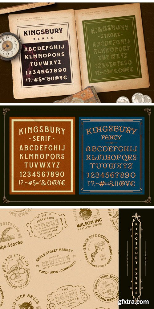 WT Kingsbury Font Bundle