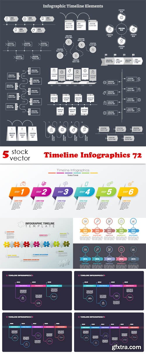 Vectors - Timeline Infographics 72