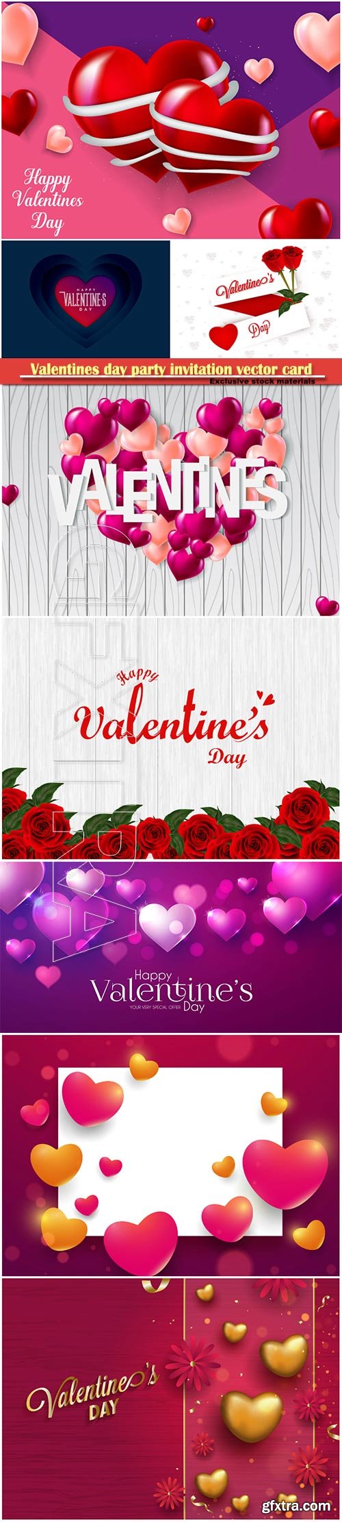 Valentines day party invitation vector card # 45