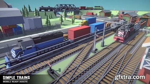 Simple Trains - Cartoon Assets Low-poly 3D model