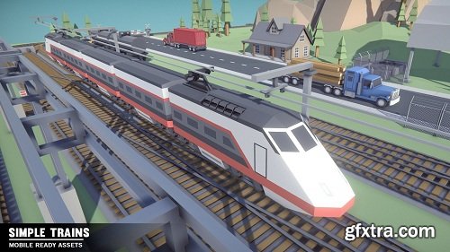 Simple Trains - Cartoon Assets Low-poly 3D model