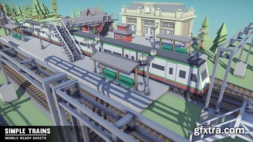 Simple Trains - Cartoon Assets Low-poly 3D model