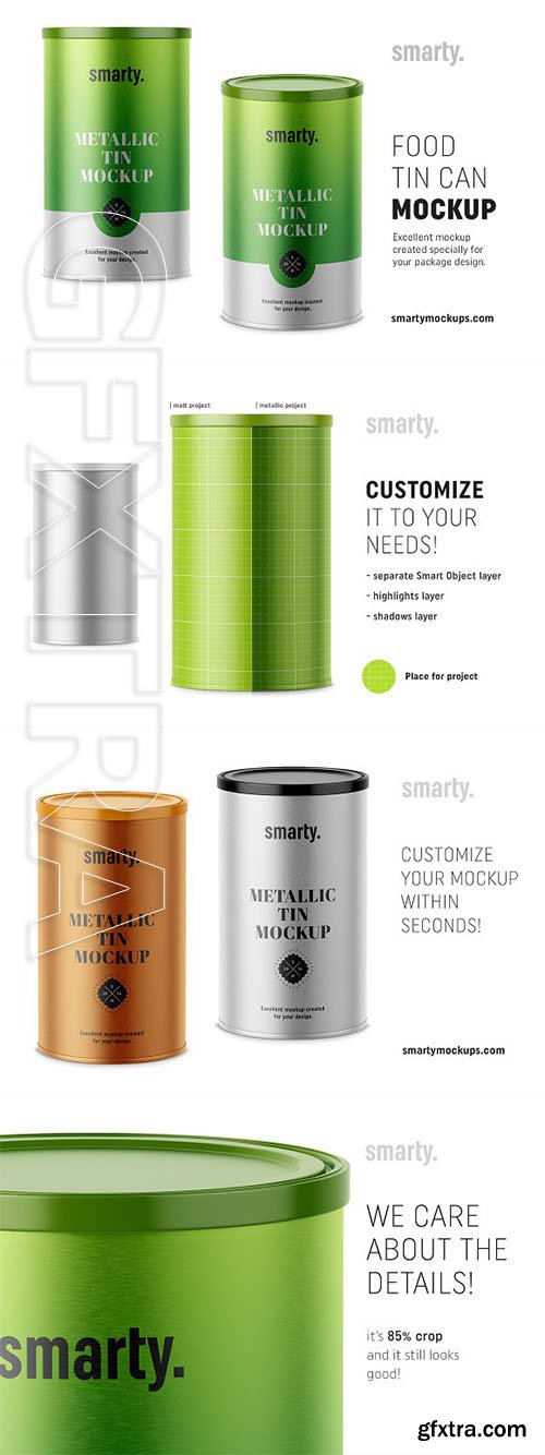 CreativeMarket - Metallic tin can mockup 3395106