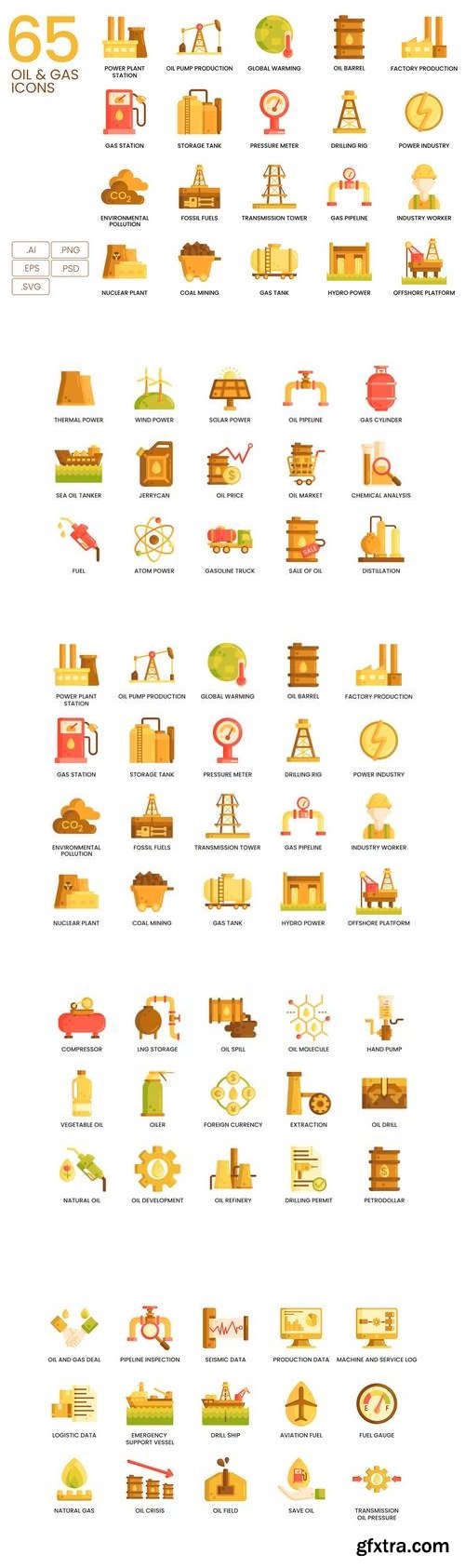 65 Oil & Gas Icons | Caramel Series