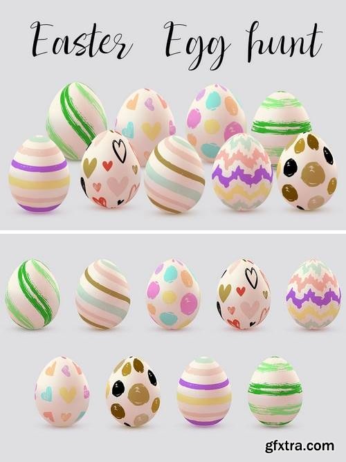 Set of Decorative Easter Eggs