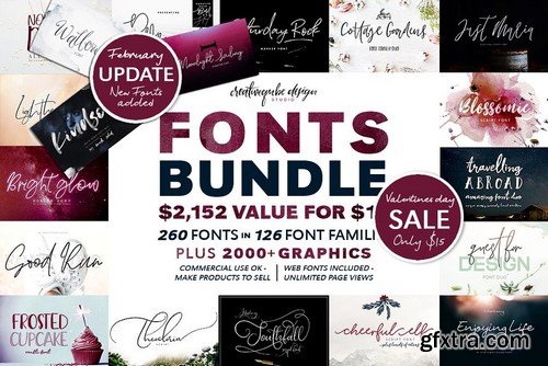 CM - 126 Fonts Bundle 1778651