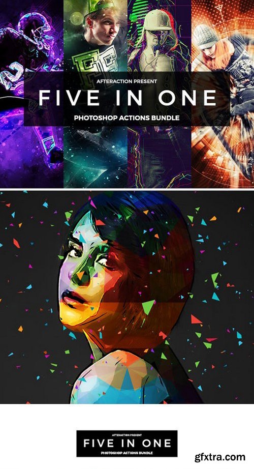 GR - Five in 1 Photoshop Actions Bundle 21190968