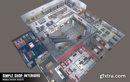 Simple Shop Interiors - Cartoon Assets